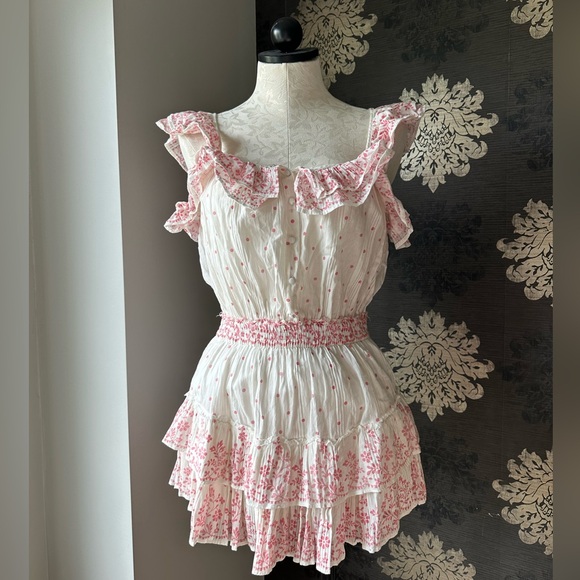 LoveShackFancy Cream and Floral Dress - Picture 1 of 6